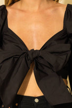 Load image into Gallery viewer, Pure Poetry Poplin Tie Front Crop Top