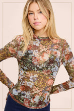 Load image into Gallery viewer, Perfect Petals Semi Sheer Long Sleeve Mesh Top (2 colors)
