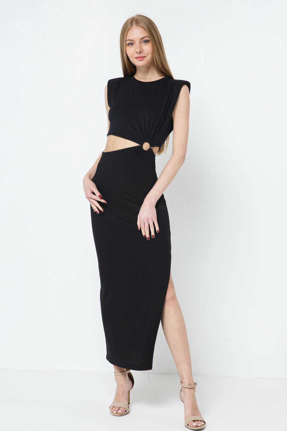night out maxi dress Elegant Night Out: Black Lace Bodycon Maxi Dress with Halter Neckline   Canary Houze