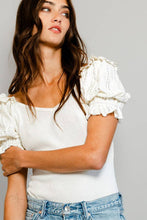 Load image into Gallery viewer, Lace Frills Puff Sleeve Bodysuit