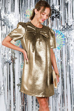 Load image into Gallery viewer, A Little Present Metallic Shift Dress