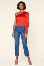 Load image into Gallery viewer, Good Time One Shoulder Satin Crop Top
