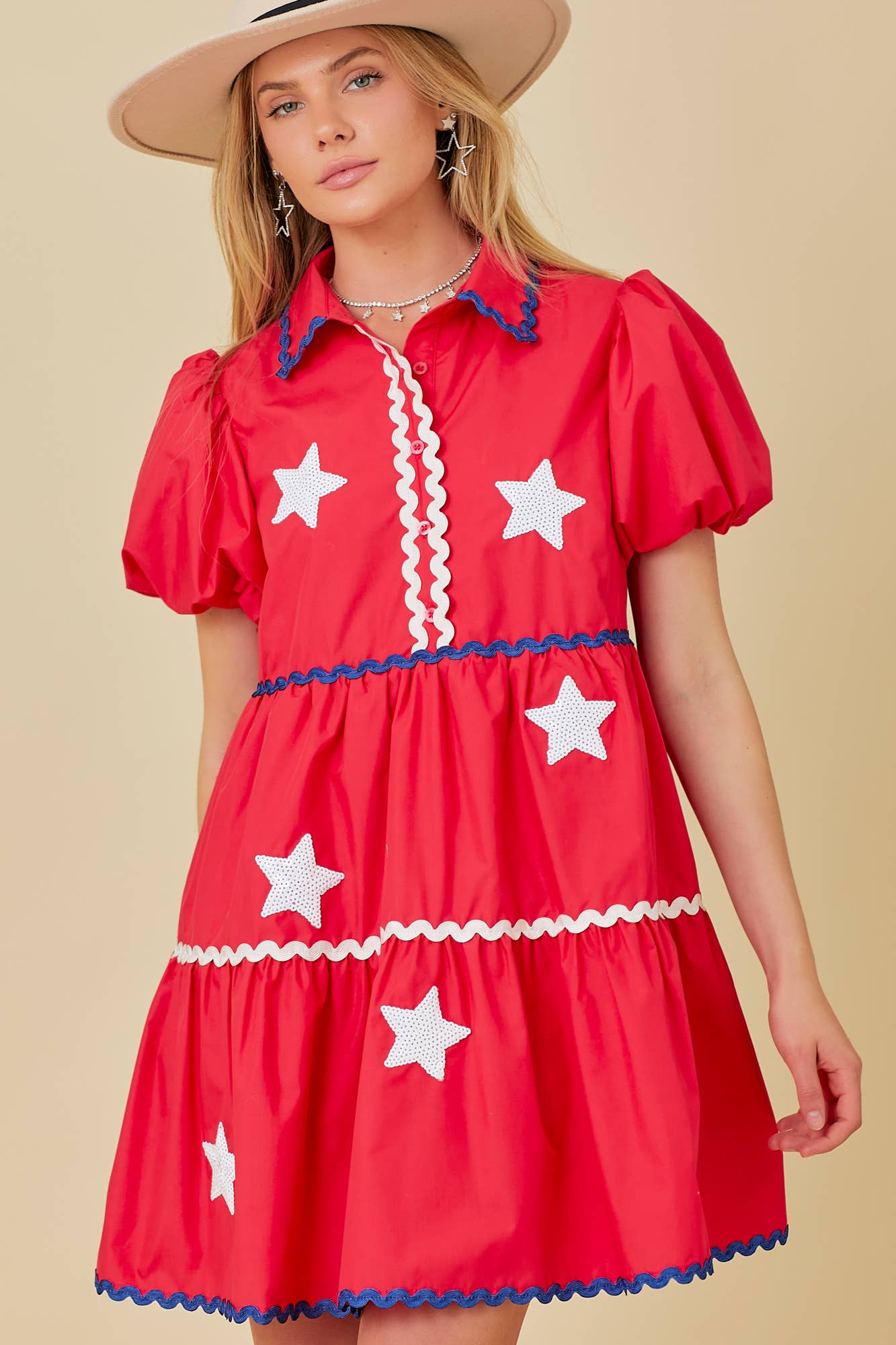 red babydoll mini dress Miss Americana Babydoll Mini Dress Red / M