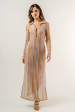 Load image into Gallery viewer, Boogie Nights Retro Long Sleeve Crochet Dress/ Coverup