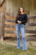 Load image into Gallery viewer, Mix-Up Media Mesh Waffle Sequin Knit Top