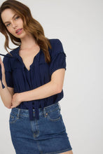 Load image into Gallery viewer, Spring Whispers Scallop Trim Top (Ivory or Navy)