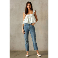 Load image into Gallery viewer, Sweet Blue Buttercups Boho Crop Top