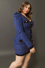 Load image into Gallery viewer, Preppy in Plaid Fitted Sweater Dress (Curvy Collection)