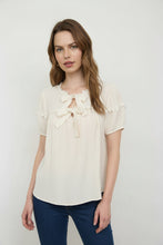 Load image into Gallery viewer, Spring Whispers Scallop Trim Top (Ivory or Navy)