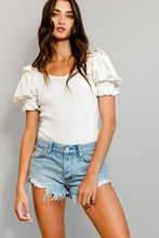 Load image into Gallery viewer, Lace Frills Puff Sleeve Bodysuit