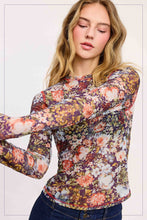 Load image into Gallery viewer, Perfect Petals Semi Sheer Long Sleeve Mesh Top (2 colors)