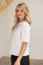 Load image into Gallery viewer, Get Frosted Winter Wonderland Bow Detail Jacquard Top