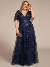 Load image into Gallery viewer, Deep Sea Sequin Evening Gown Dress (Curvy)