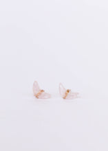 Load image into Gallery viewer, Rose Quartz Wire Wrapped Moon Earrings