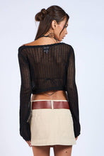 Load image into Gallery viewer, Midnight Mesh Crochet Crop Cardigan