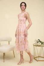 Load image into Gallery viewer, Delicate Delight Summer Floral Tulle Midi Dress