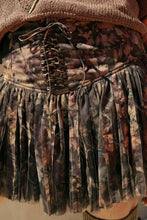 Load image into Gallery viewer, Wild Mocha Blooms Drop-Waist Lace-Up Pleated Mini Skort