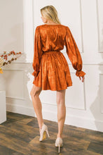 Load image into Gallery viewer, Pumpkin Spice Satin Dress