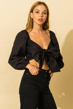 Load image into Gallery viewer, Pure Poetry Poplin Tie Front Crop Top