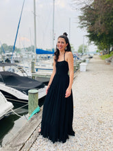 Load image into Gallery viewer, Baby Got Back Boho Black Cut-out Maxi Dress