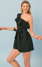 Load image into Gallery viewer, Très Chic Twill One Shoulder Romper
