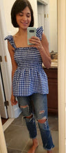 Load image into Gallery viewer, Life is a Picnic Gingham Babydoll Top