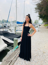 Load image into Gallery viewer, Baby Got Back Boho Black Cut-out Maxi Dress