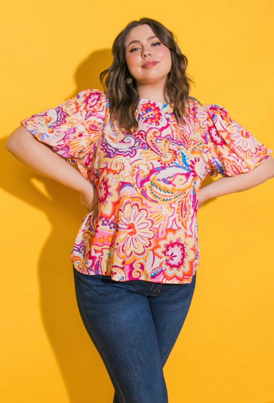 Paisley Pop Top (Curvy Collection) Stellaluna Raine