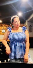 Load image into Gallery viewer, Life is a Picnic Gingham Babydoll Top