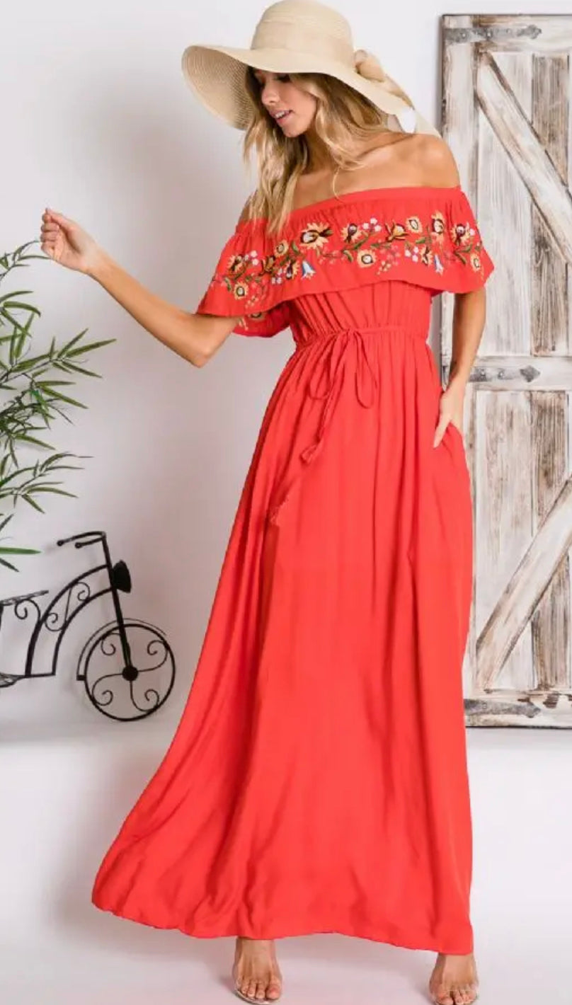 chinese dress ladies Floral Flounce Maxi Dress (Curvy Collection) 3X