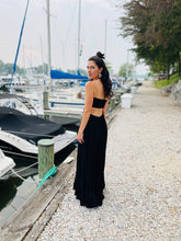 Load image into Gallery viewer, Baby Got Back Boho Black Cut-out Maxi Dress