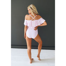 Load image into Gallery viewer, Swimming in Stripes One piece suit (Available in Curvy)