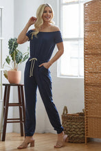 Load image into Gallery viewer, Pardon my French Terry Off Shoulder Jumpsuit