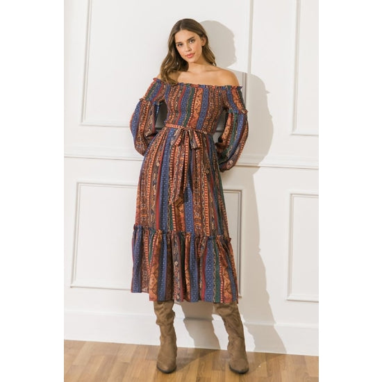 long sleeve tribal dress Boho Beauty Tribal Chic Dress S