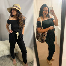 Load image into Gallery viewer, Pardon my French Terry Off Shoulder Jumpsuit