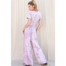 Load image into Gallery viewer, Lilac Splash Tie Dye Wide Leg Jumpsuit