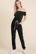 Load image into Gallery viewer, Pardon my French Terry Off Shoulder Jumpsuit
