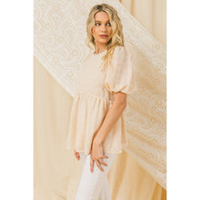 Load image into Gallery viewer, Love & Lace Up Back Detail Babydoll Top