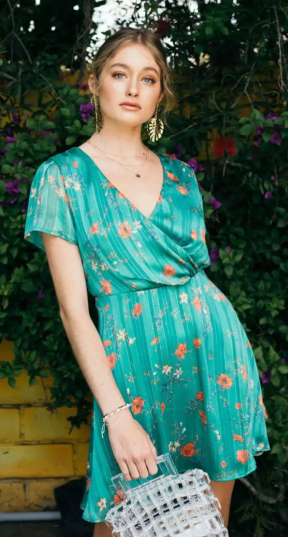 Jaded for You Floral Skater Dress M