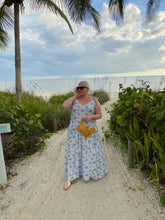 Load image into Gallery viewer, Bouquets of Blue Maxi Dress (Curvy collection)