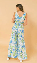 Load image into Gallery viewer, Bushels of Blue Wide Leg Jumpsuit (last one large)