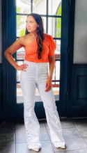 Load image into Gallery viewer, Snazzy Snap High Waisted Paperbag Flare Jeans (2 colors available)