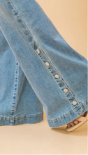 Load image into Gallery viewer, Snazzy Snap High Waisted Paperbag Flare Jeans (2 colors available)