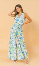 Load image into Gallery viewer, Bushels of Blue Wide Leg Jumpsuit (last one large)