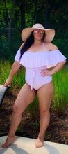 Load image into Gallery viewer, Swimming in Stripes One piece suit (Available in Curvy)