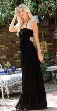 Load image into Gallery viewer, Baby Got Back Boho Black Cut-out Maxi Dress