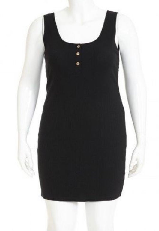 Henley Bodycon (Curvy Collection) 3X / Black
