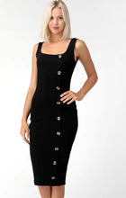 Load image into Gallery viewer, Hug those Curves Ribbed Button Dress