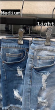 Load image into Gallery viewer, Distressed Denim Stretch Shorts (Sizes 8-14)
