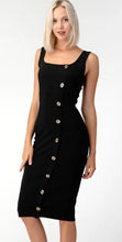 Load image into Gallery viewer, Hug those Curves Ribbed Button Dress